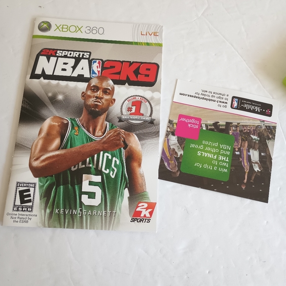 X-box 360 Live Kevin Garnett 2 KSports NBA 2K9 Video Game Complete - Picture 7 of 15